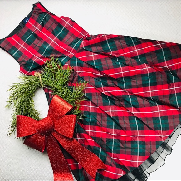 GAP Other - Gap kids tartan plaid party Christmas dress Sz 6-7